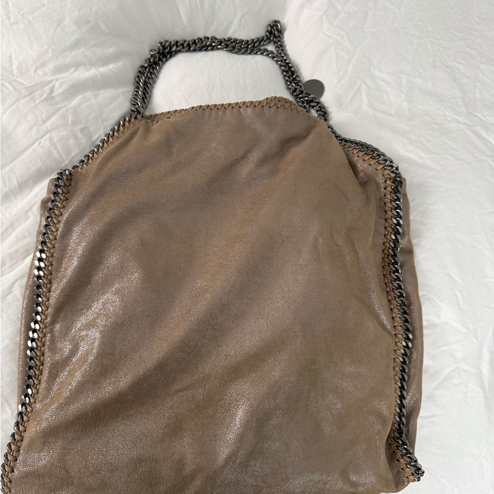Stella McCartney Tan Shoulder Bag with Chain Trim